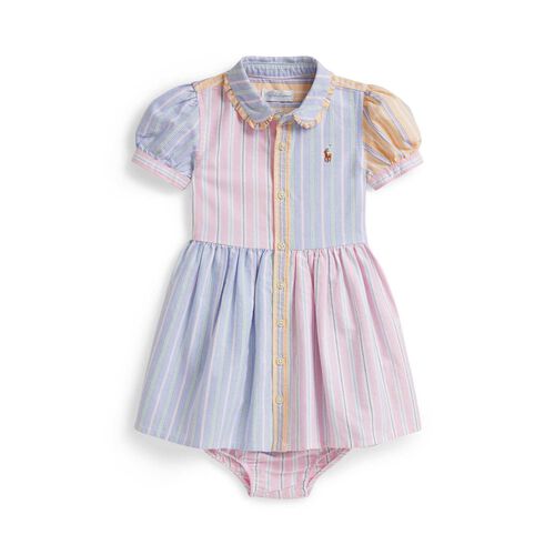 Polo Ralph Lauren Striped Cotton Shirtdress & Bloomer Set 9-24M